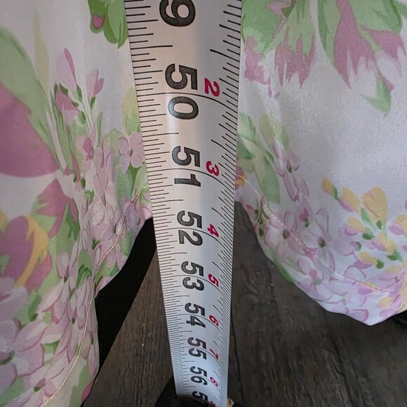 Oscar de la Renta Pink Label Floral Satin Maxi Robe Vintage Y2K Romantic S/M - Picture 7 of 9